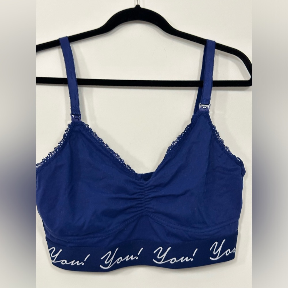 You! lingerie maternity nursing breastfeeding bra XXL blue